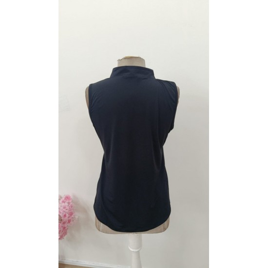 Kadın Kolsuz Hakim Yakalı Kalp Yaka Detaylı Sandy Bluz , 31374 Kadın Kolsuz Hakim Yakalı Kalp Yaka Detaylı Sandy Bluz , 31374