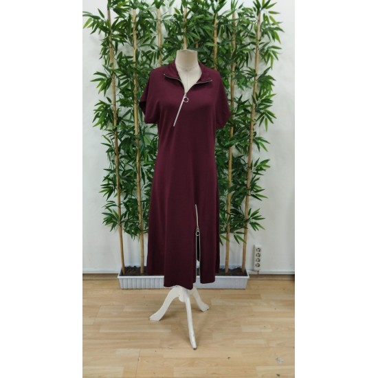 Kadın Kısa Kollu Yakadan Ve Etekten Fermuarlı Midi Viskon Iki Iplik Elbise , 31384 Kadın Kısa Kollu Yakadan Ve Etekten Fermuarlı Midi Viskon Iki Iplik Elbise , 31384