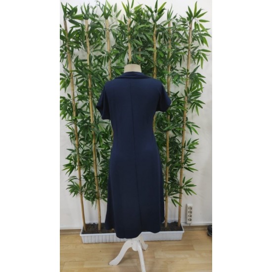 Kadın Kısa Kollu Yakadan Ve Etekten Fermuarlı Midi Viskon Iki Iplik Elbise , 31383