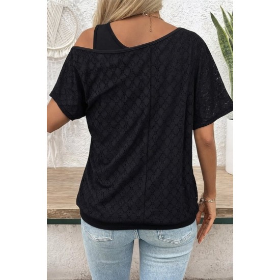 Kadın Askılı Yuvarlak Yaka Viskon Atlet Ve Yarasa Kollu Omuzdan Açık Dantel Bluz Ikili Takım , 31380