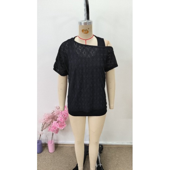 Kadın Askılı Yuvarlak Yaka Viskon Atlet Ve Yarasa Kollu Omuzdan Açık Dantel Bluz Ikili Takım , 31380