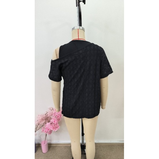 Kadın Askılı Yuvarlak Yaka Viskon Atlet Ve Yarasa Kollu Omuzdan Açık Dantel Bluz Ikili Takım , 31380