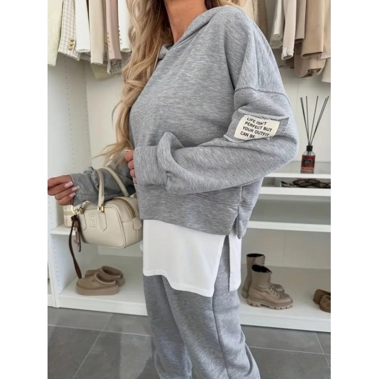 Kadın Uzun Kollu Kapşonlu Viskon Iki Iplik Bluz Ve Pantolon Ikili Takım , 31407 Kadın Uzun Kollu Kapşonlu Viskon Iki Iplik Bluz Ve Pantolon Ikili Takım , 31407