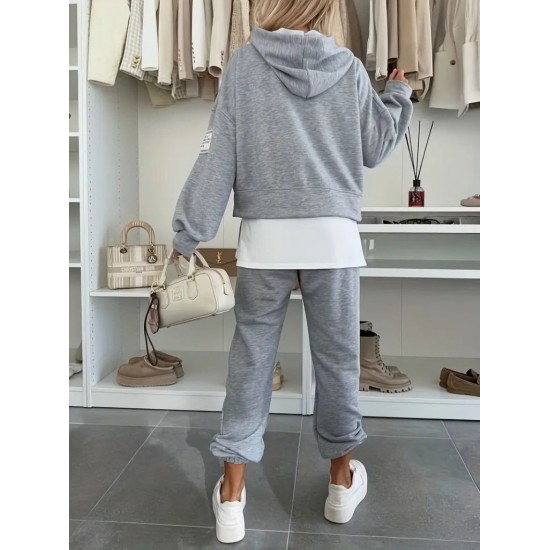 Kadın Uzun Kollu Kapşonlu Viskon Iki Iplik Bluz Ve Pantolon Ikili Takım , 31407 Kadın Uzun Kollu Kapşonlu Viskon Iki Iplik Bluz Ve Pantolon Ikili Takım , 31407