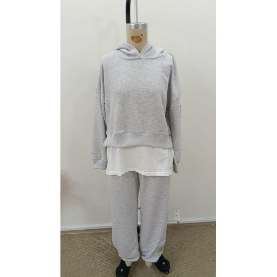 Kadın Uzun Kollu Kapşonlu Viskon Iki Iplik Bluz Ve Pantolon Ikili Takım , 31407 Kadın Uzun Kollu Kapşonlu Viskon Iki Iplik Bluz Ve Pantolon Ikili Takım , 31407