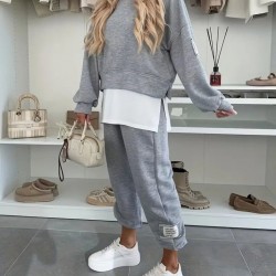 Kadın Uzun Kollu Kapşonlu Viskon Iki Iplik Bluz Ve Pantolon Ikili Takım , 31407 Kadın Uzun Kollu Kapşonlu Viskon Iki Iplik Bluz Ve Pantolon Ikili Takım , 31407