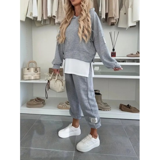 Kadın Uzun Kollu Kapşonlu Viskon Iki Iplik Bluz Ve Pantolon Ikili Takım , 31407 Kadın Uzun Kollu Kapşonlu Viskon Iki Iplik Bluz Ve Pantolon Ikili Takım , 31407