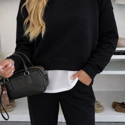 Kadın Uzun Kollu Kapşonlu Viskon Iki Iplik Bluz Ve Pantolon Ikili Takım , 31405