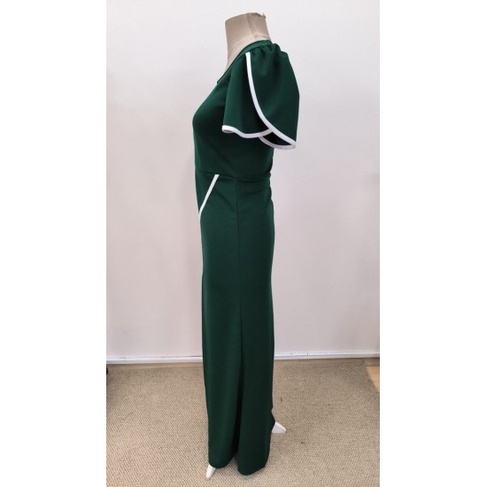 Kadın Kısa Kollu Kare Yakalı önden çapraz Kesim Detaylı Krep Elbise , 31404