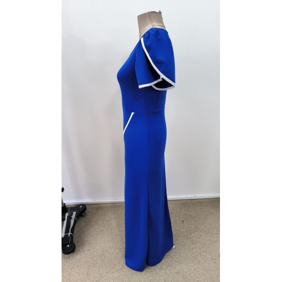 Kadın Kısa Kollu Kare Yakalı önden çapraz Kesim Detaylı Krep Elbise , 31402