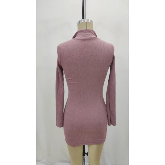 Kadın Uzun Kollu önden Fermuarlı Mini Kaşkorse Elbise , 31408 Kadın Uzun Kollu önden Fermuarlı Mini Kaşkorse Elbise , 31408