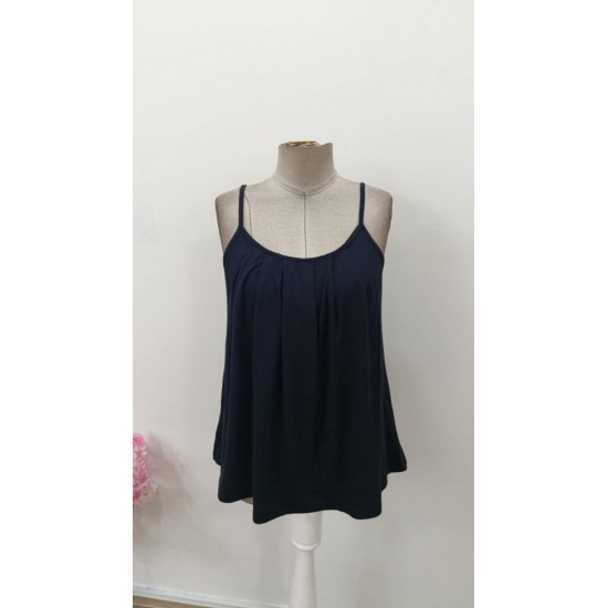 Kadın Ip Askılı Yuvarlak Yakalı Pileli Uzun Viskon Bluz, 31418