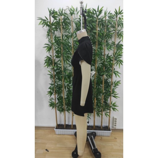 Kadın Kısa Kollu Balıkçı Yaka Arkadan Kelebek Dekolte Detaylı Kısa Atlas Elbise , 31415 Kadın Kısa Kollu Balıkçı Yaka Arkadan Kelebek Dekolte Detaylı Kısa Atlas Elbise , 31415