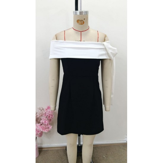 Kadın Madonna Yakalı Kurdela Detaylı Kısa Ithal Krep Elbise, 31414