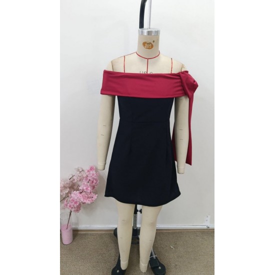 Kadın Madonna Yakalı Kurdela Detaylı Kısa Ithal Krep Elbise, 31413