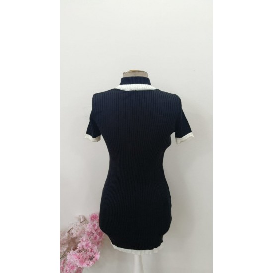 Kadın Kısa Kollu Balıkçı Yaka Kısa Triko Elbise , 31422