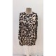 Kadın Uzun Kollu Bisiklet Yaka Leopar Desenli Süprem Bluz, 31429