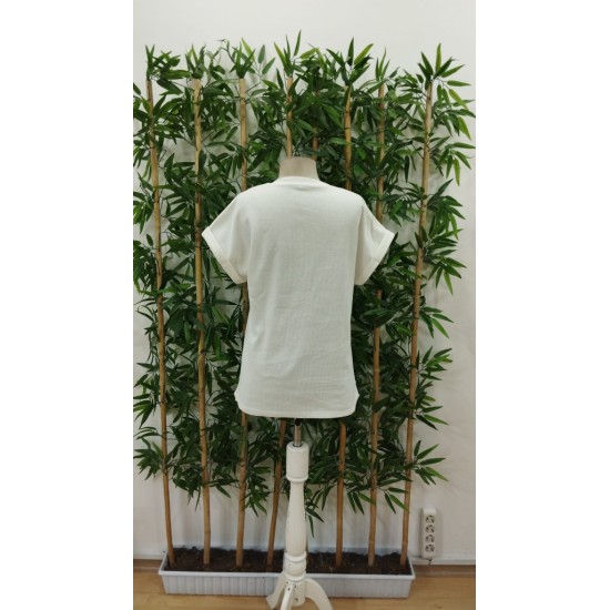 Kadın Kısa Kollu Yakası Açık önden Düğmeli Waffle Bluz, 31426