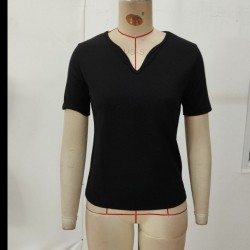 Kadın Kısa Kollu V Yakalı Ithal Krep Elbise, 31425