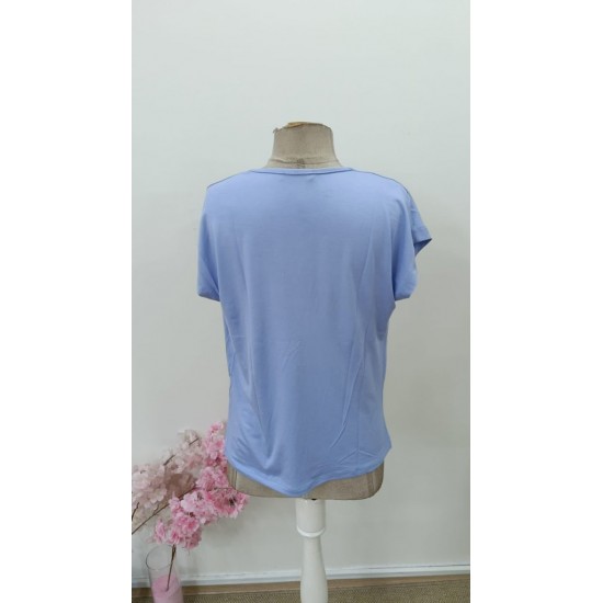 Kadın Kısa Kollu Degaje Yakalı Viskon Bluz, 31439 Kadın Kısa Kollu Degaje Yakalı Viskon Bluz, 31439