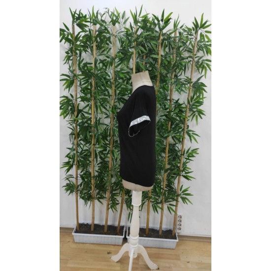 Kadın Kısa Kollu önden Fermuarlı Kol Ucu ışıltılı Viskon Bluz , 31441 Kadın Kısa Kollu önden Fermuarlı Kol Ucu ışıltılı Viskon Bluz , 31441