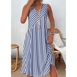 Kadın V Yakalı Askılı çizgili Midi örme Viskon Elbise , 31465 Kadın V Yakalı Askılı çizgili Midi örme Viskon Elbise , 31465