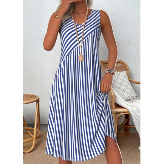 Kadın V Yakalı Askılı çizgili Midi örme Viskon Elbise , 31465 Kadın V Yakalı Askılı çizgili Midi örme Viskon Elbise , 31465