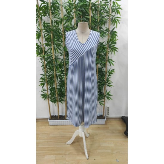 Kadın V Yakalı Askılı çizgili Midi örme Viskon Elbise , 31465 Kadın V Yakalı Askılı çizgili Midi örme Viskon Elbise , 31465