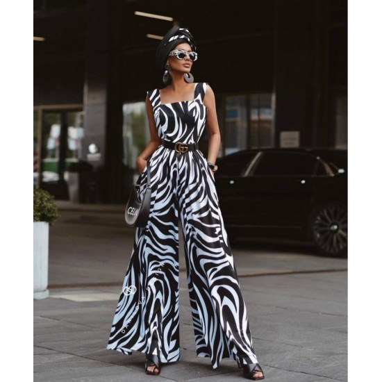 Kadın Askılı Kare Yakalı Desenli Kemersiz Uzun Süprem Tulum , 31482 Kadın Askılı Kare Yakalı Desenli Kemersiz Uzun Süprem Tulum , 31482