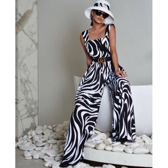 Kadın Askılı Kare Yakalı Desenli Kemersiz Uzun Süprem Tulum , 31482 Kadın Askılı Kare Yakalı Desenli Kemersiz Uzun Süprem Tulum , 31482