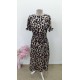 Kadın Kısa Kollu Yakalı Belden Kuşaklı Leopar Desenli Midi Süprem Elbise , 31483 Kadın Kısa Kollu Yakalı Belden Kuşaklı Leopar Desenli Midi Süprem Elbise , 31483