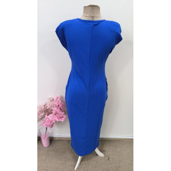 Kadın Kısa Kollu Vatkalı Cep Detaylı Yırtmaçlı Viskon Uzun Elbise, 31501 Kadın Kısa Kollu Vatkalı Cep Detaylı Yırtmaçlı Viskon Uzun Elbise, 31501