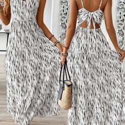 Kadın Askılı V Yakalı Arkadan Bağlamalı Uzun Süprem Elbise , 31498 Kadın Askılı V Yakalı Arkadan Bağlamalı Uzun Süprem Elbise , 31498