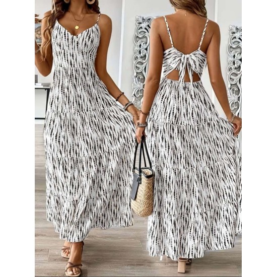 Kadın Askılı V Yakalı Arkadan Bağlamalı Uzun Süprem Elbise , 31498 Kadın Askılı V Yakalı Arkadan Bağlamalı Uzun Süprem Elbise , 31498