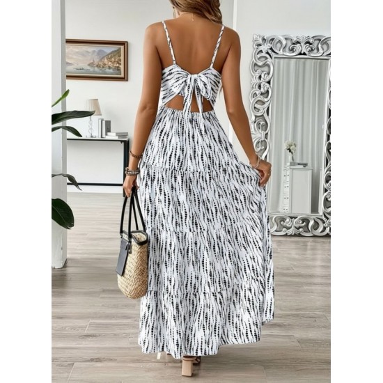 Kadın Askılı V Yakalı Arkadan Bağlamalı Uzun Süprem Elbise , 31498 Kadın Askılı V Yakalı Arkadan Bağlamalı Uzun Süprem Elbise , 31498