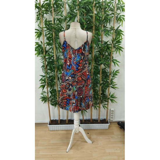 Kadın Ip Askılı V Yakalı Desenli Kısa Süprem Elbise , 31507 Kadın Ip Askılı V Yakalı Desenli Kısa Süprem Elbise , 31507