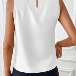 Kadın Sıfır Kollu Bisiklet Yaka önden Pileli Atlas Bluz, 31526 Kadın Sıfır Kollu Bisiklet Yaka önden Pileli Atlas Bluz, 31526