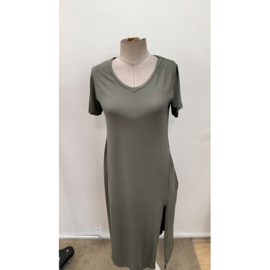 Kadın Kısa Kollu V Yakalı Maksi Boy Viskon Elbise, 31521 Kadın Kısa Kollu V Yakalı Maksi Boy Viskon Elbise, 31521