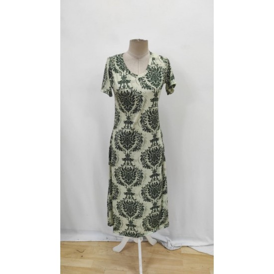 Kadın Kısa Kollu V Yakalı Maksi Boy Viskon Elbise, 31517 Kadın Kısa Kollu V Yakalı Maksi Boy Viskon Elbise, 31517