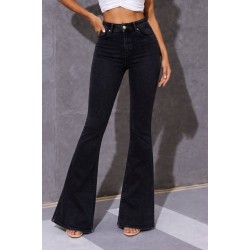 Kadın Yüksek Bel Tek Düğmeli Paçaya Doğru Genişleyen Kot Pantolon, 31532 Kadın Yüksek Bel Tek Düğmeli Paçaya Doğru Genişleyen Kot Pantolon, 31532