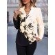 Kadın Uzun Kollu V Yakalı çiçek Desenli Süprem Bluz, 31531 Kadın Uzun Kollu V Yakalı çiçek Desenli Süprem Bluz, 31531