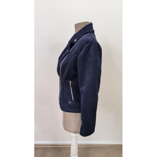 Kadın Uzun Kollu Yakalı önden Fermuarlı Kısa Süet Ceket, 31549 Kadın Uzun Kollu Yakalı önden Fermuarlı Kısa Süet Ceket, 31549