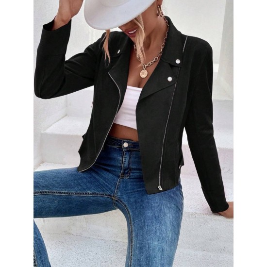 Kadın Uzun Kollu Yakalı önden Fermuarlı Kısa Süet Ceket, 31547 Kadın Uzun Kollu Yakalı önden Fermuarlı Kısa Süet Ceket, 31547