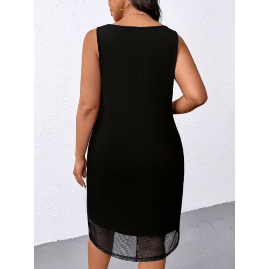 Kadın Askılı Yuvarlak Yaka Fermuarlı Tül Detaylı Kısa Viskon Elbise , 31555 Kadın Askılı Yuvarlak Yaka Fermuarlı Tül Detaylı Kısa Viskon Elbise , 31555