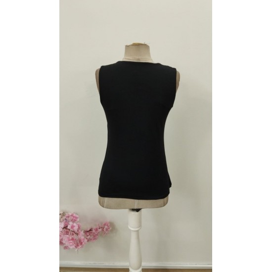 Kadın Omuzlardan Askı şerit Detaylı Taşlı Viskon Bluz , 31558 Kadın Omuzlardan Askı şerit Detaylı Taşlı Viskon Bluz , 31558