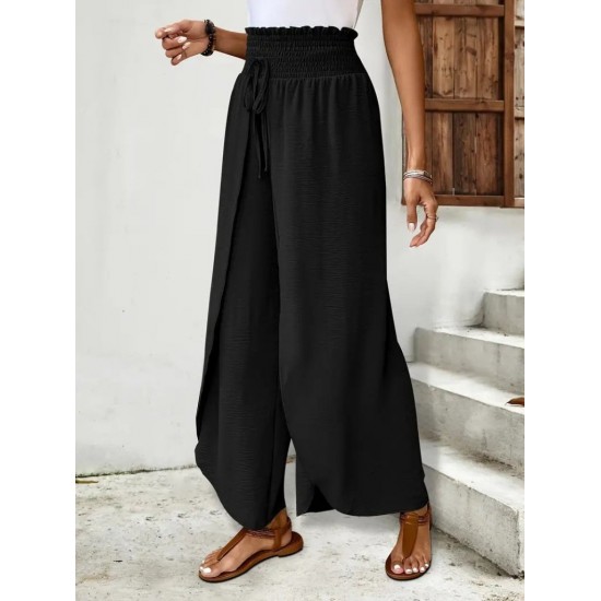 Kadın Beli Lastikli Bağcıklı önü Asimetrik Detaylı Aerobin Pantolon , 31580