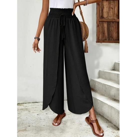 Kadın Beli Lastikli Bağcıklı önü Asimetrik Detaylı Aerobin Pantolon , 31580