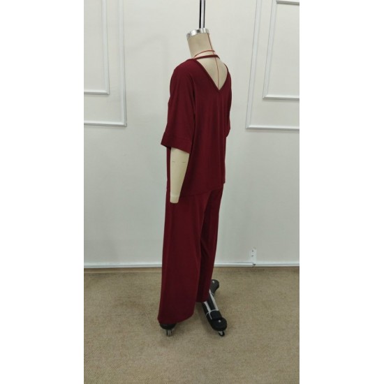 Kadın Kısa Kollu V Yakalı Viskon Bluz Ve Pantolon Ikili Takım , 31573 Kadın Kısa Kollu V Yakalı Viskon Bluz Ve Pantolon Ikili Takım , 31573