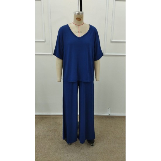 Kadın Kısa Kollu V Yakalı Viskon Bluz Ve Pantolon Ikili Takım , 31572 Kadın Kısa Kollu V Yakalı Viskon Bluz Ve Pantolon Ikili Takım , 31572