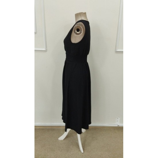 Kadın Askılı Kruvaze V Yakalı Beli Lastikli Midi Bürümcük Elbise, 31605 Kadın Askılı Kruvaze V Yakalı Beli Lastikli Midi Bürümcük Elbise, 31605